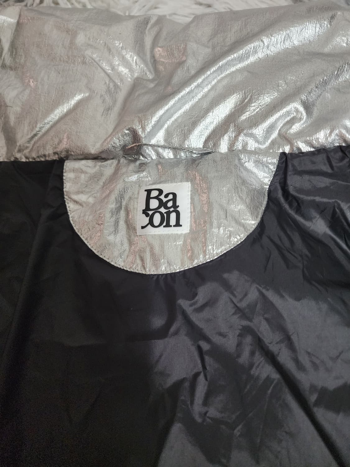 bacon 실버 크롭 패딩 점퍼 상품이미지4