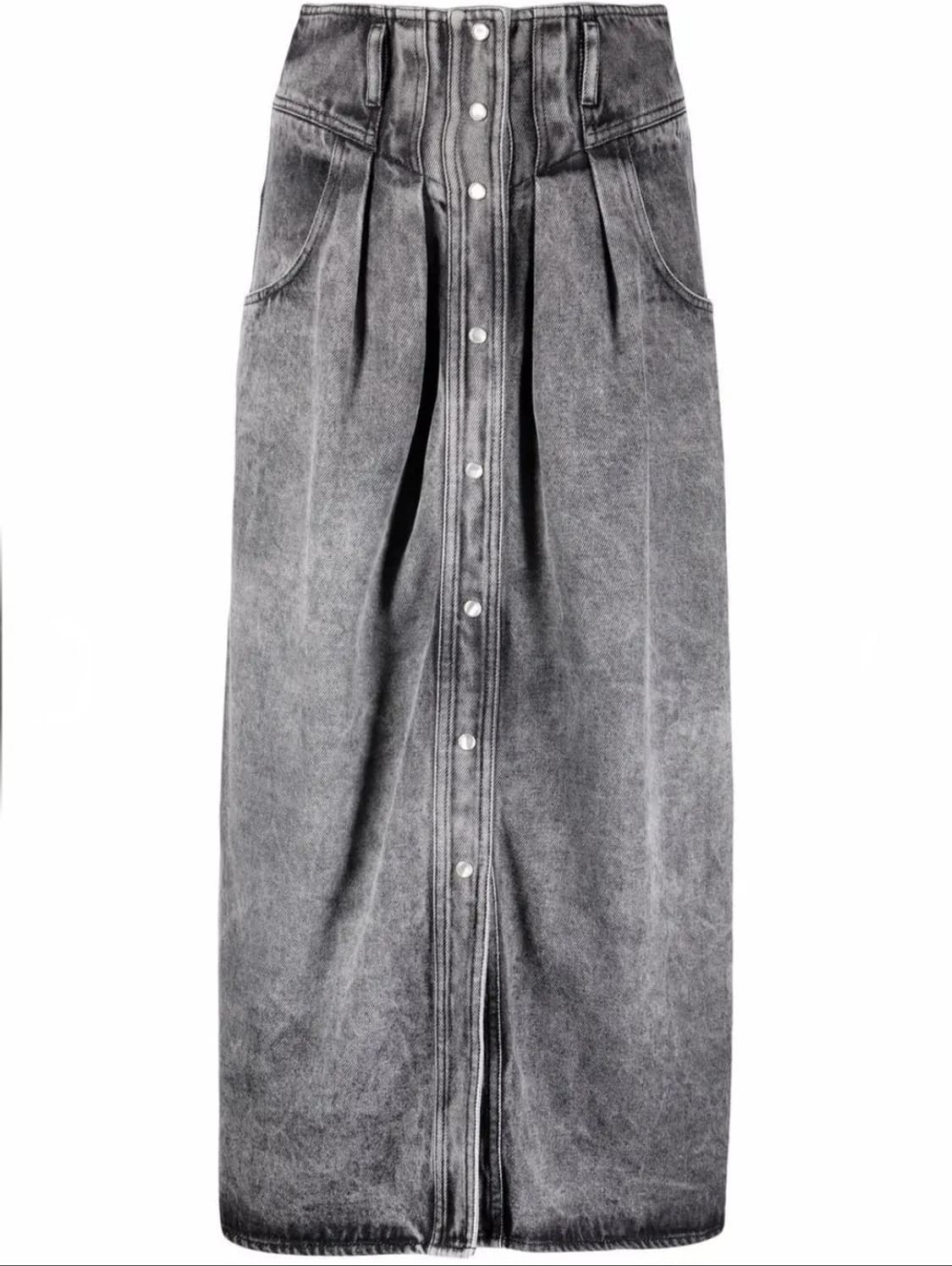 이자벨마랑 에뚜왈 다버튼 데님 미디 스커트 44사이즈 상품이미지5