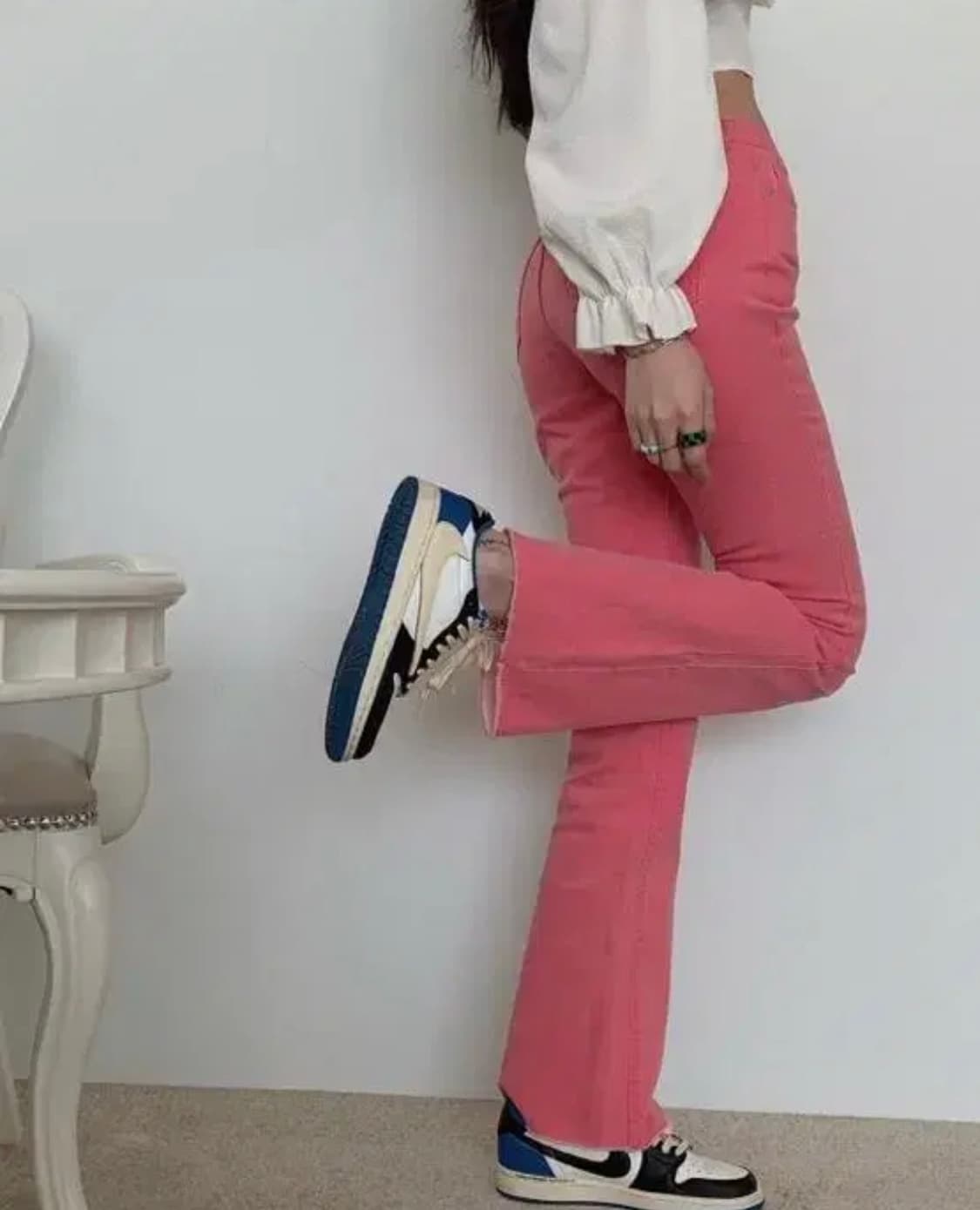 [L 새상품]페일제이드 핫핑크 부츠컷 데님팬츠 상품이미지4