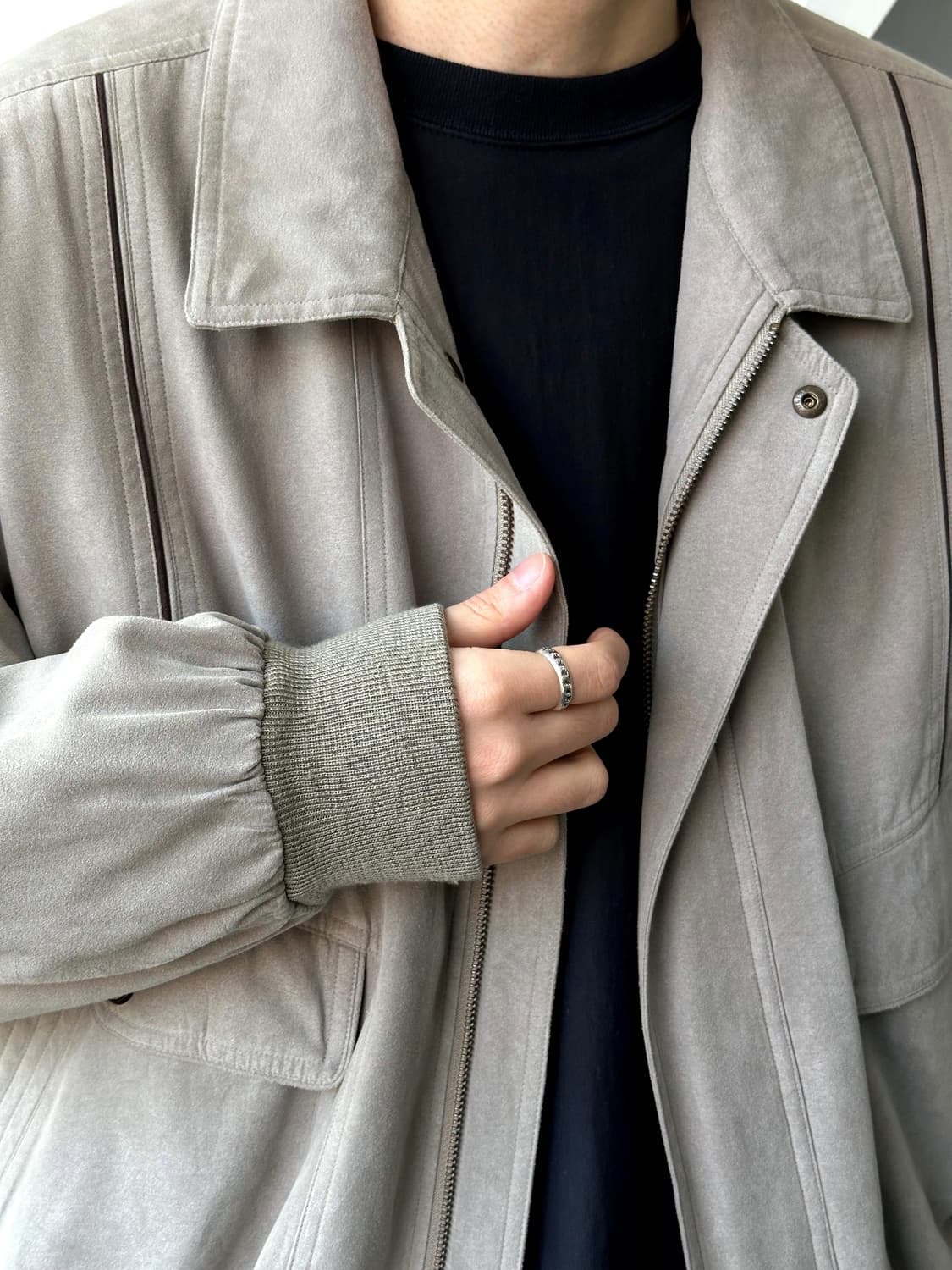 Soft fabric design blouson jacket 상품이미지10