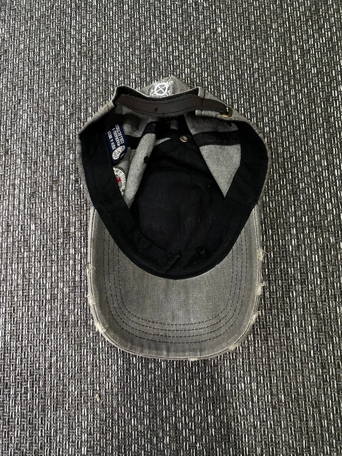 Y2K Grunge Patch Detail Grey cap 상품이미지4