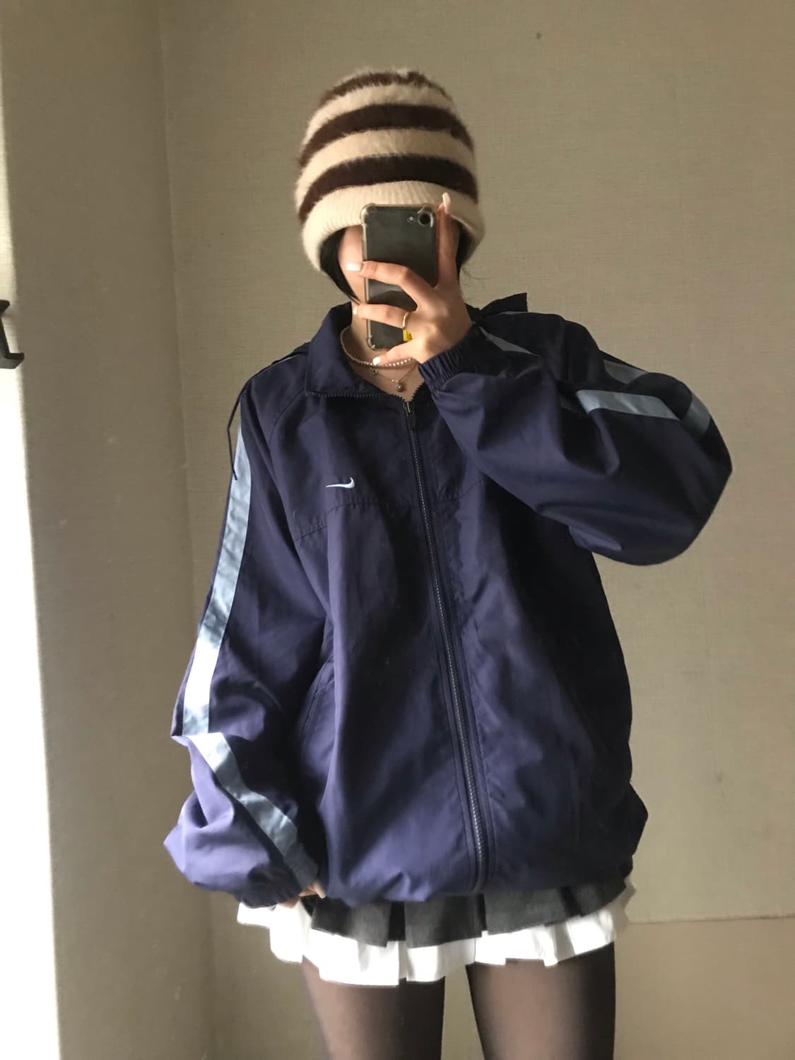 나이키 네이비 연하늘 바람막이 상품이미지1