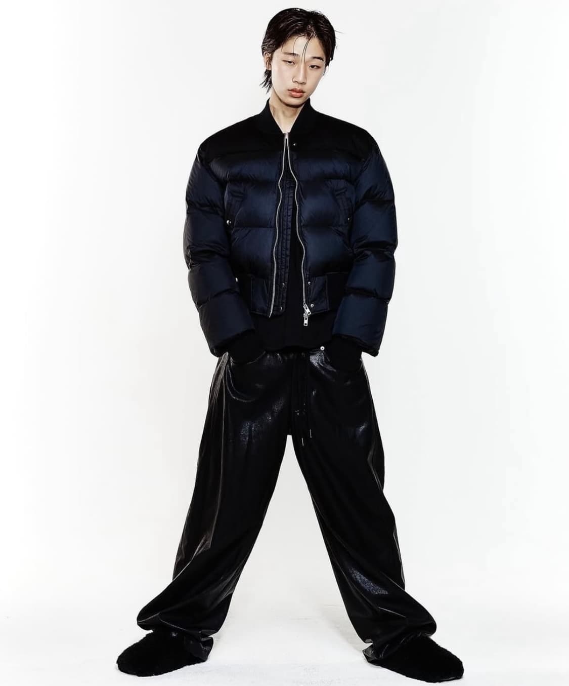 알렌느 크롭드 덕 다운 봄버 자켓 블랙 상품이미지3