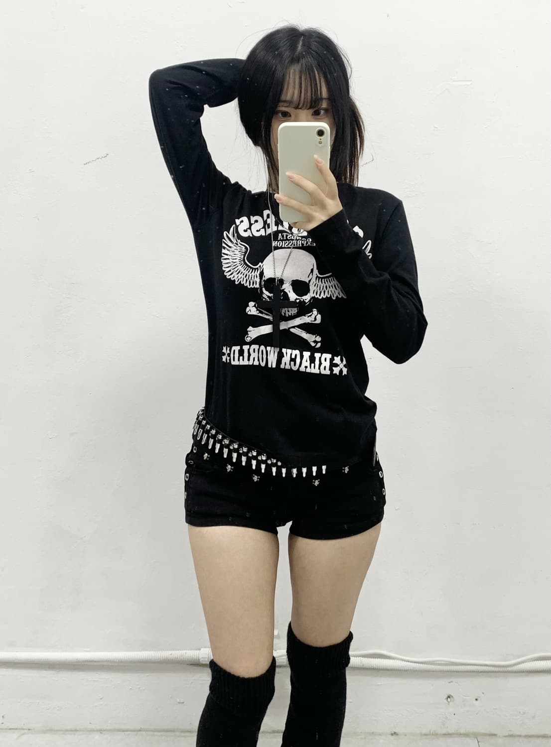 [BLUEGILL] 펑크 스컬 날개 레터링 롱슬리브 상품이미지2