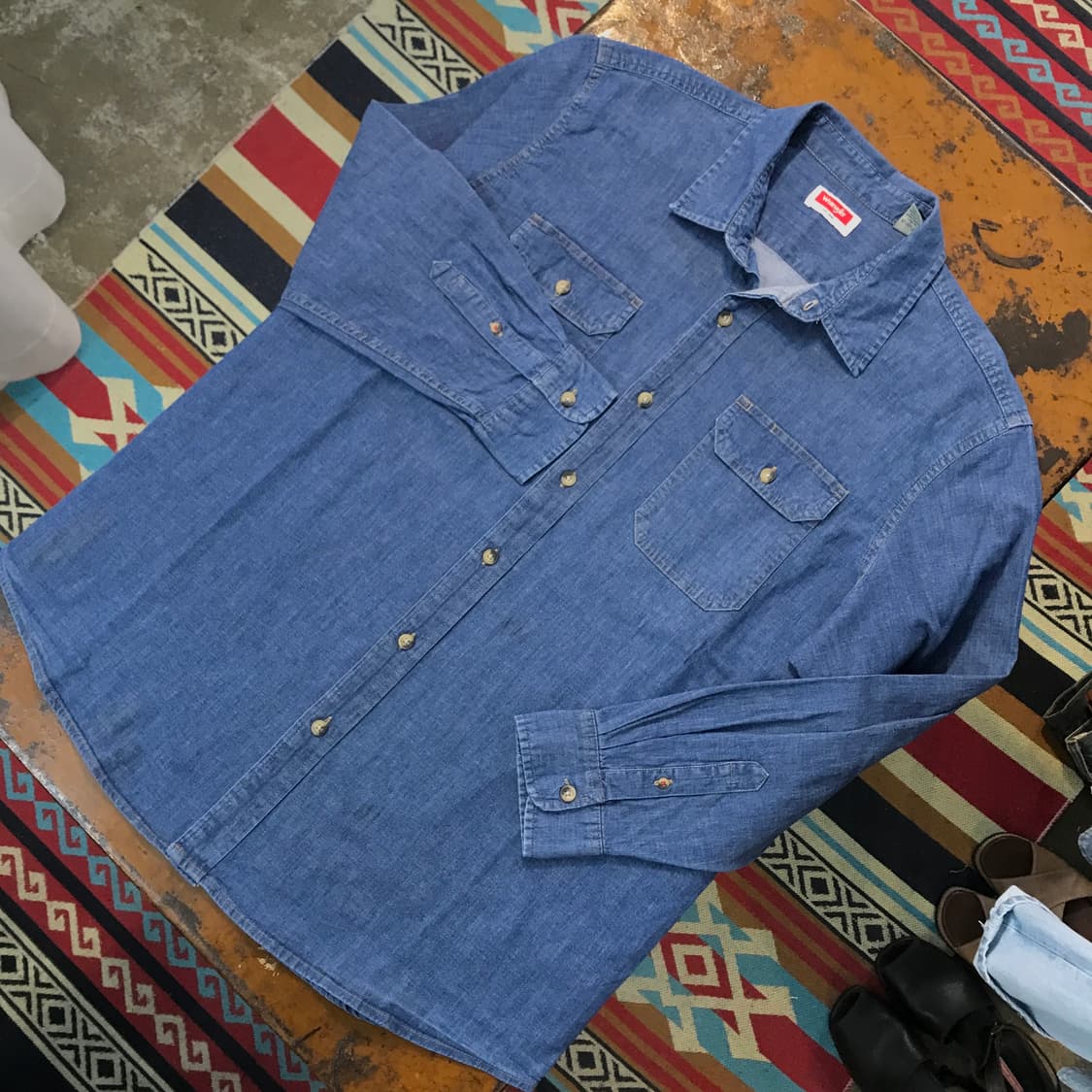 랭글러 중청 투포켓 데님 셔츠 남성 110 사이즈  상품이미지2