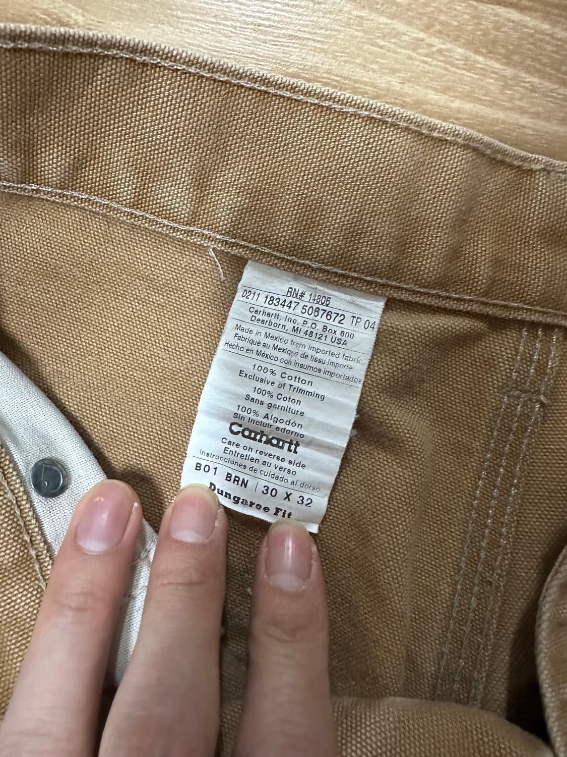 빈티지 칼하트 더블니 브라운 30x32 상품이미지2