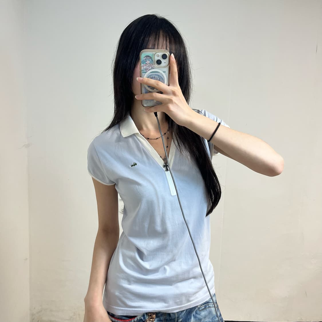 Lacoste sky blue collar t-shirt 상품이미지2