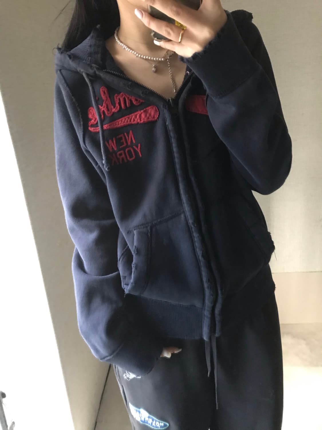 아베크롬비 딥네이비 후드집업 상품이미지4