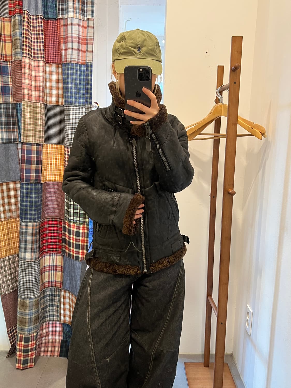 블랙 양가죽 양털 무스탕 상품이미지5