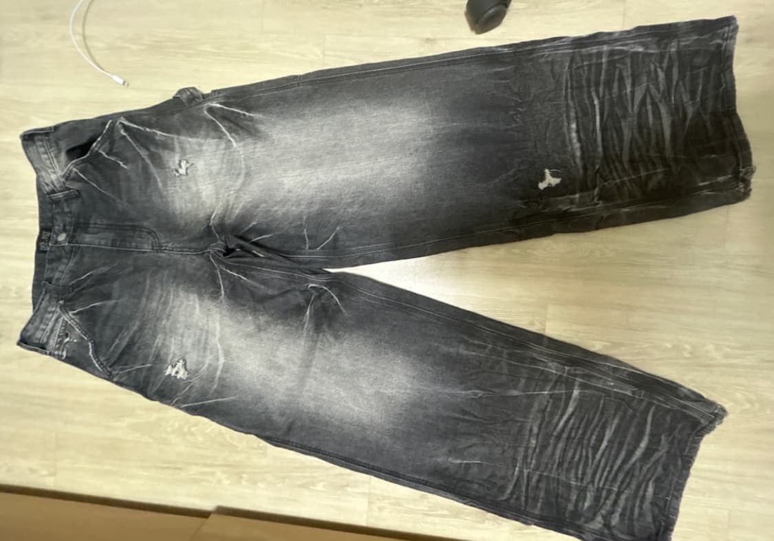 에모스탠스클럽 워시드그레이 와이드배기진 2사이즈emostanceclub 상품이미지2