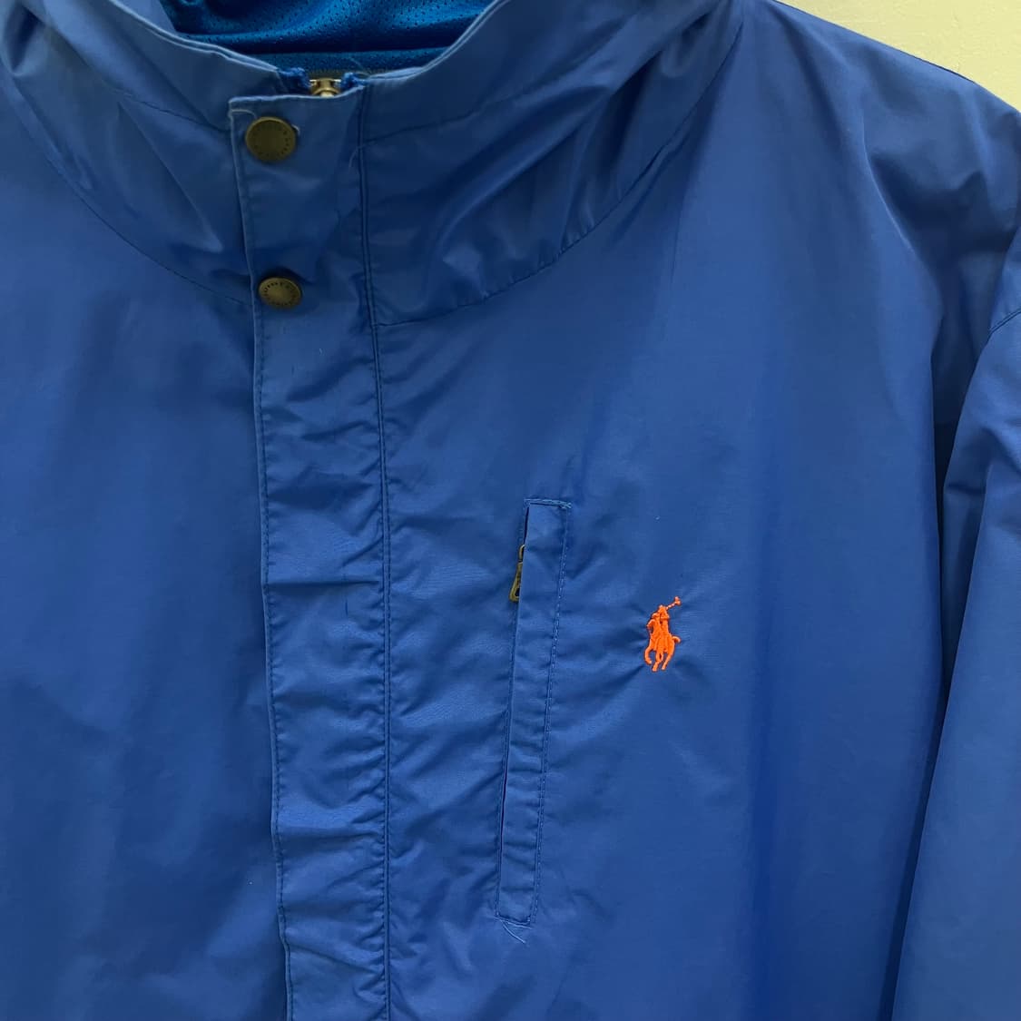 폴로 랄프로렌 블루 바람막이 후드 자켓 XL 상품이미지5
