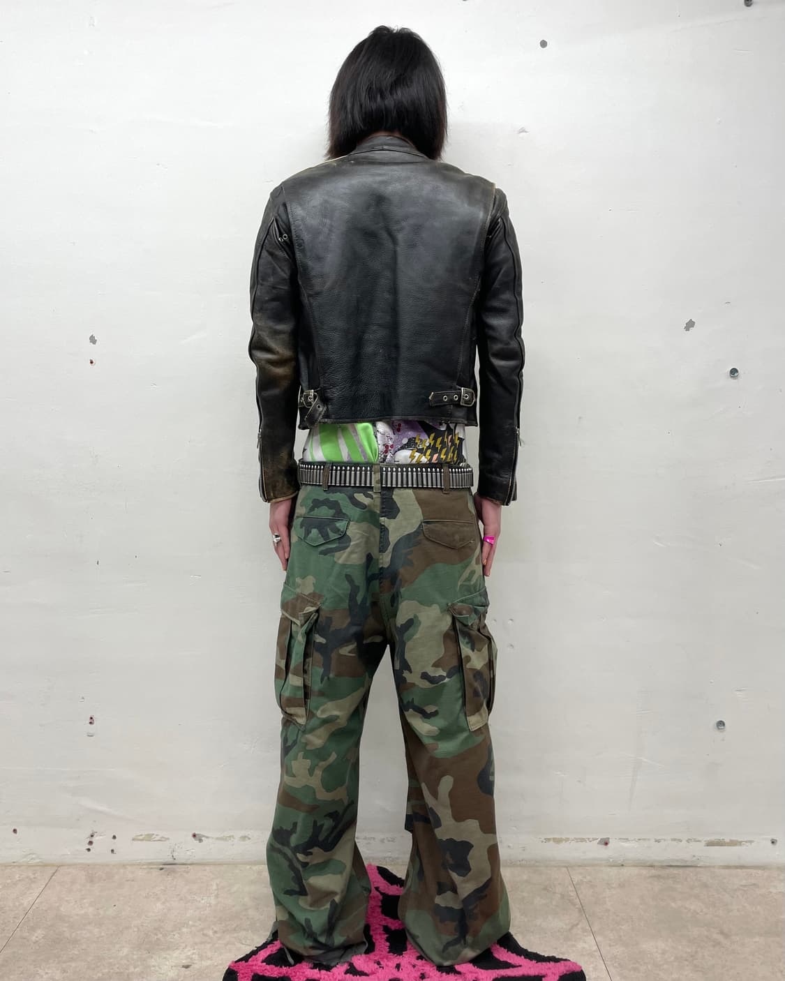 Brown Leather Biker Jacket  상품이미지6