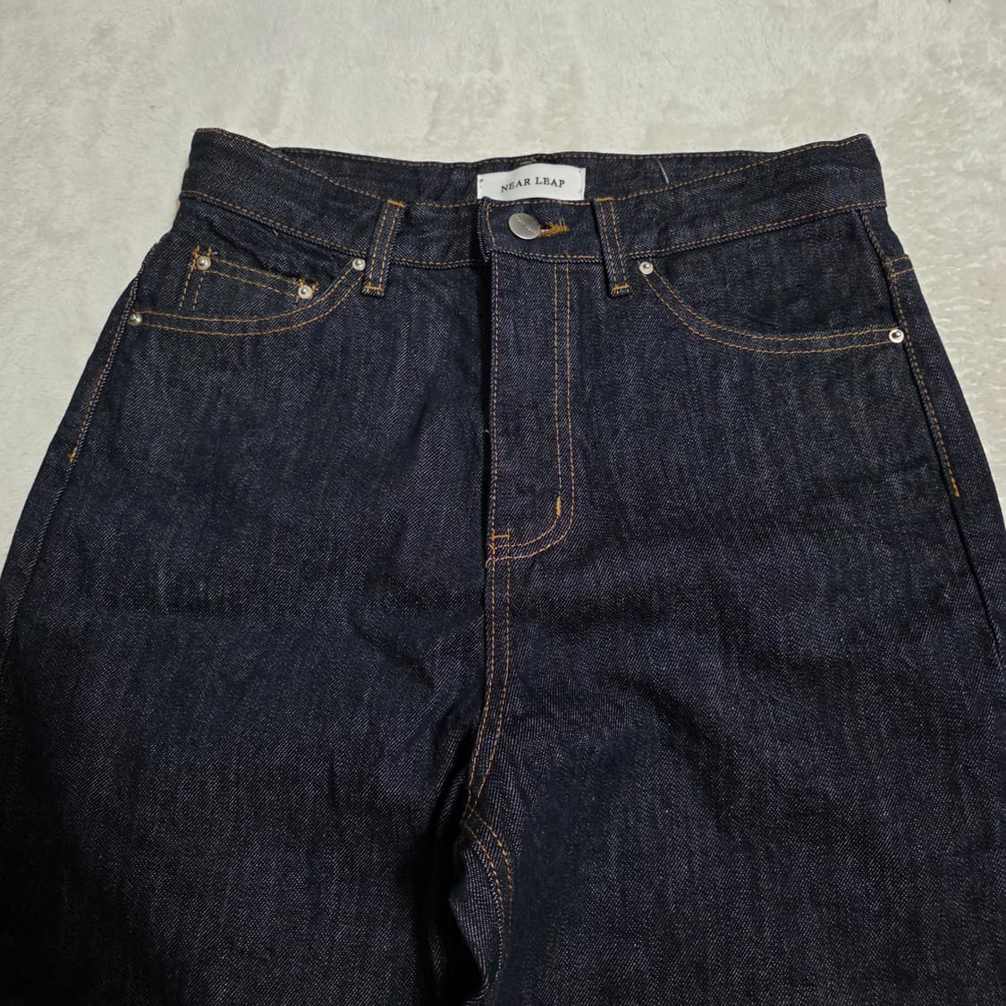 (M)여성 니어리프 롤업 셀비지 와이드 데님 팬츠 상품이미지2