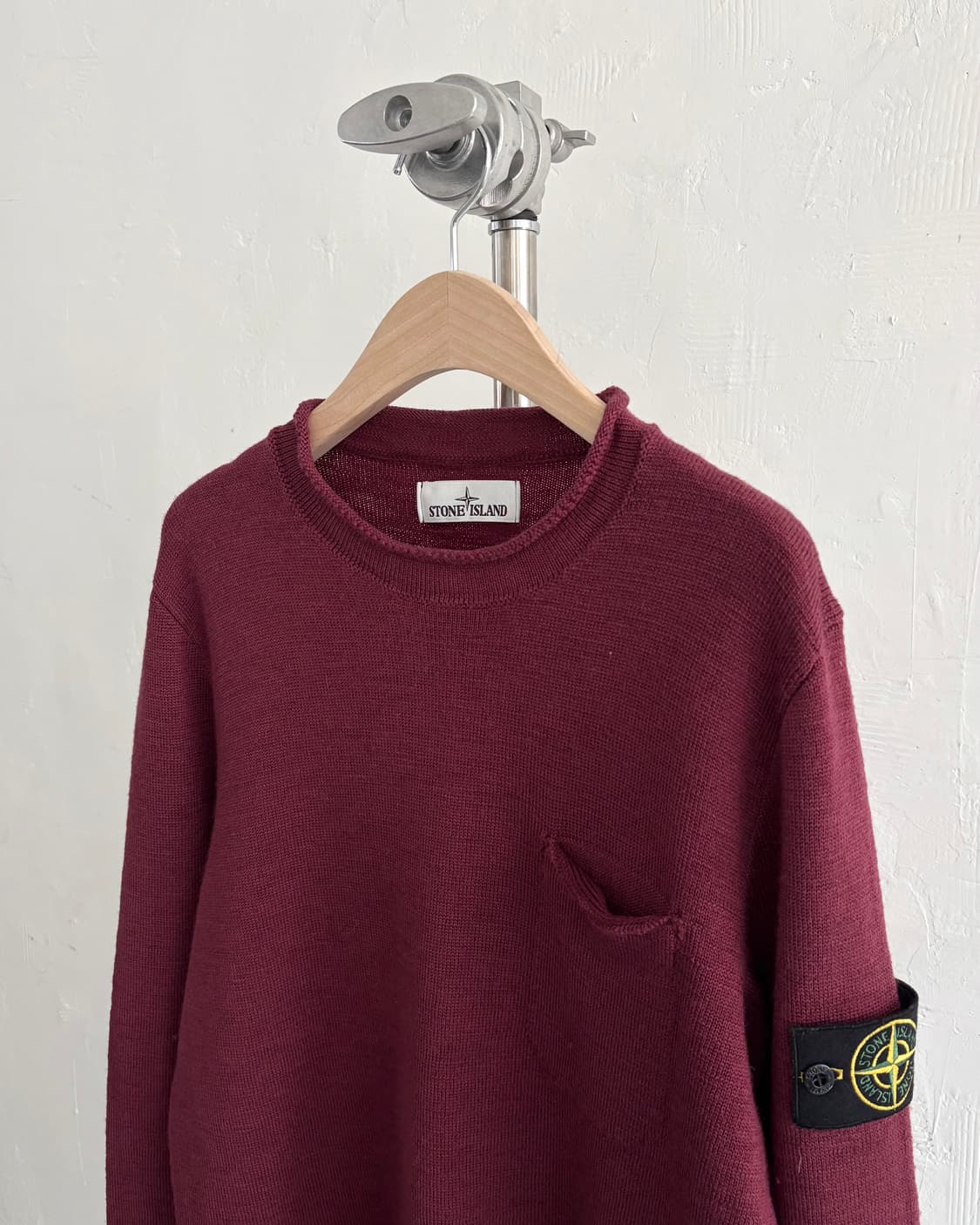 Stone Island 스톤아일랜드 버건디 포켓 와펜 울 니트 상품이미지2