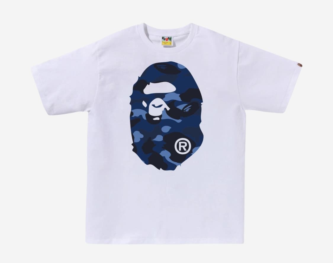 BAPE 베이프 Big Ape Head T-Shirt white navy 상품이미지1