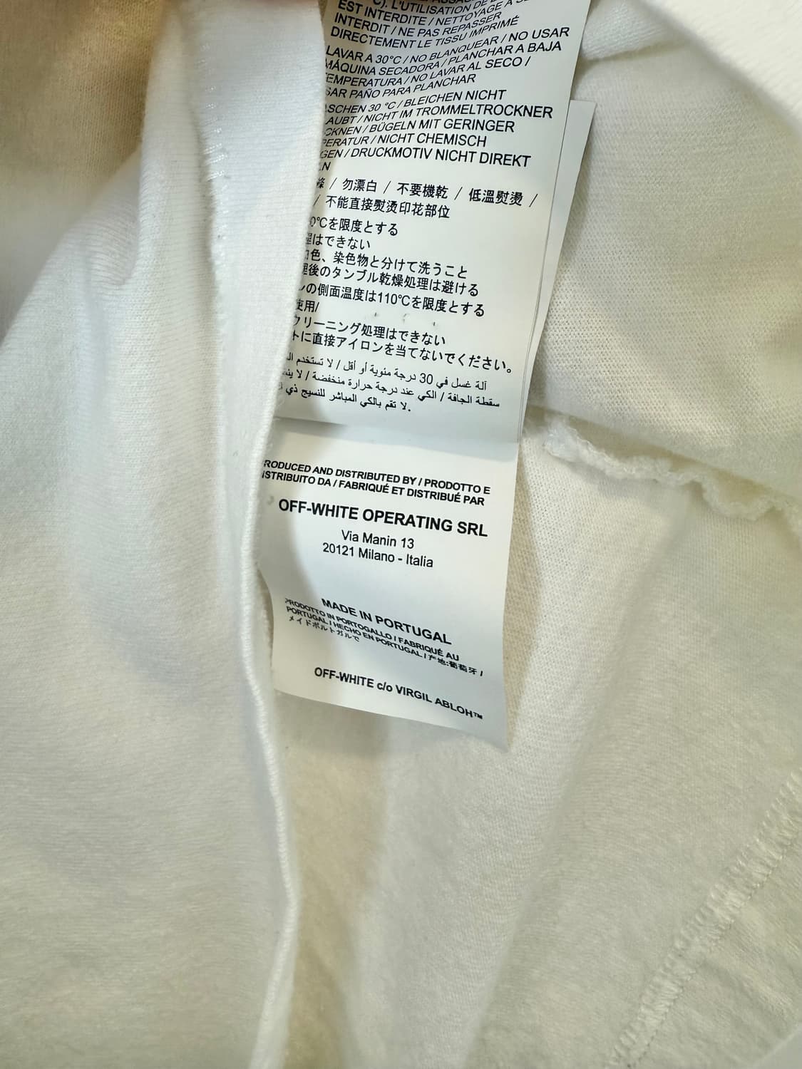 오프화이트 파이어테이프 반팔 화이트 상품이미지5