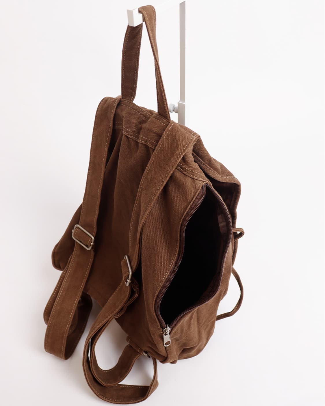 [BAG DES OLIVE] 브라운 캔버스 럭색 상품이미지4
