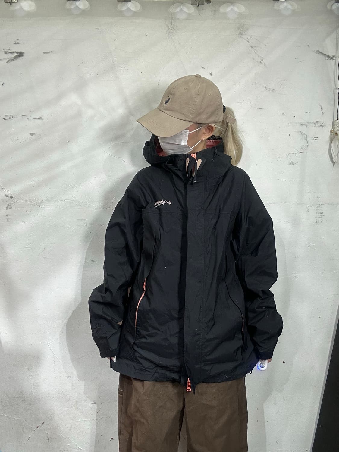 컬럼비아 블랙 기능성 등산 후드 바람막이 오버핏 트랙 자켓 XL 상품이미지2