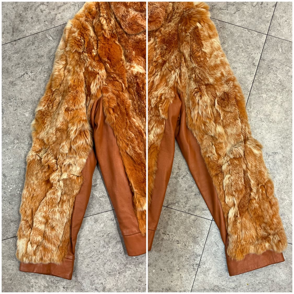 빈티지 토끼퍼 양가죽 레더 자켓 오렌지 88 #csz2549 상품이미지7