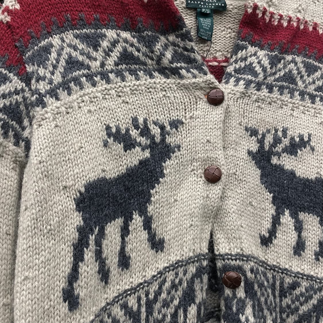 폴로 랄프로렌 노르딕 핸드 니트 사슴 패턴 코위찬 니트 가디건 상품이미지4