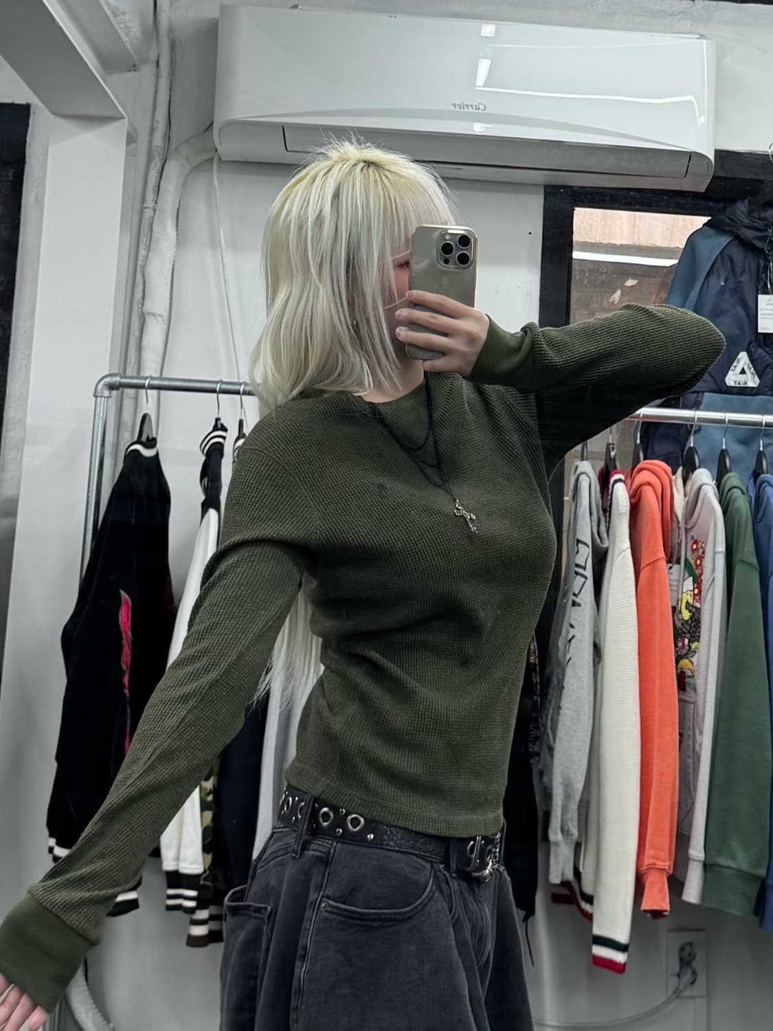 폴로 랄프로렌 카키 와플 롱슬리브 상품이미지3