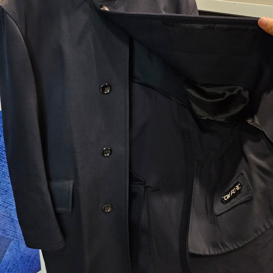 톰포드 체스터필드 레더 트리밍 코트 상품이미지6