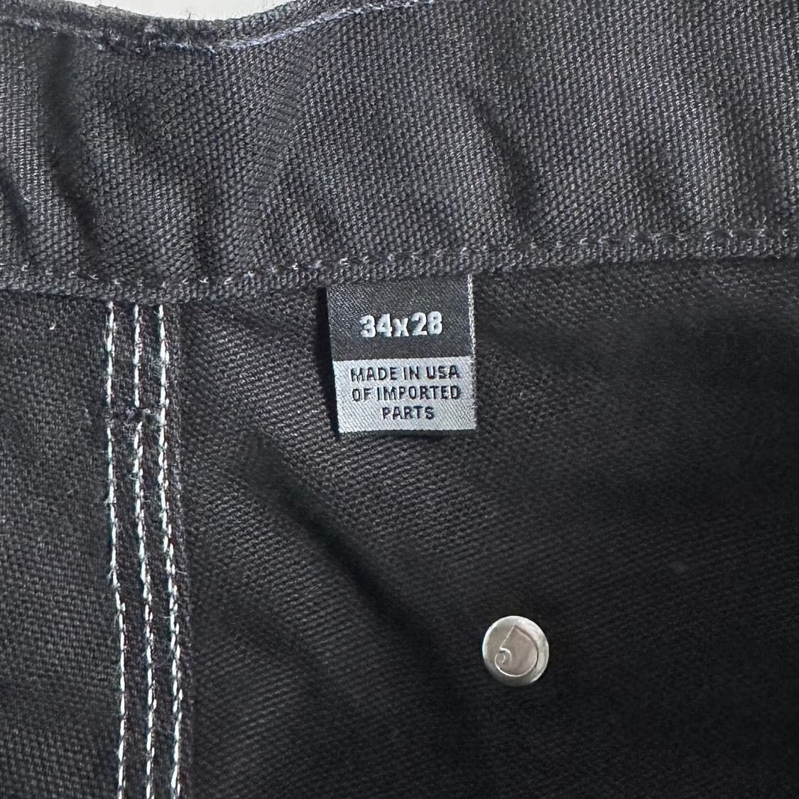 칼하트 b01 블랙 캔버스 더블니 팬츠  상품이미지7