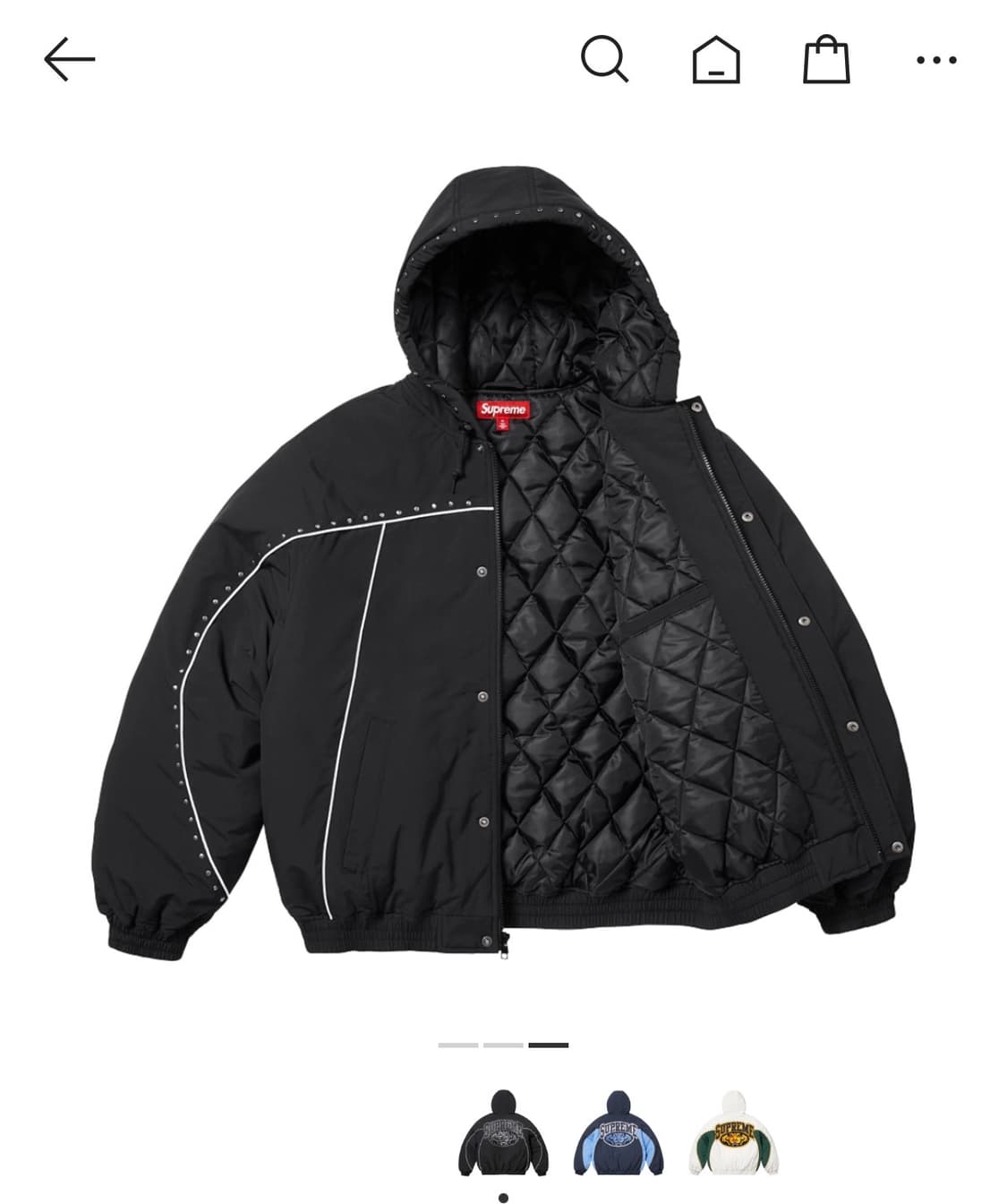 슈프림 스터디드 스타디움 자켓 블랙-25SS.  L사이즈🔥 상품이미지3