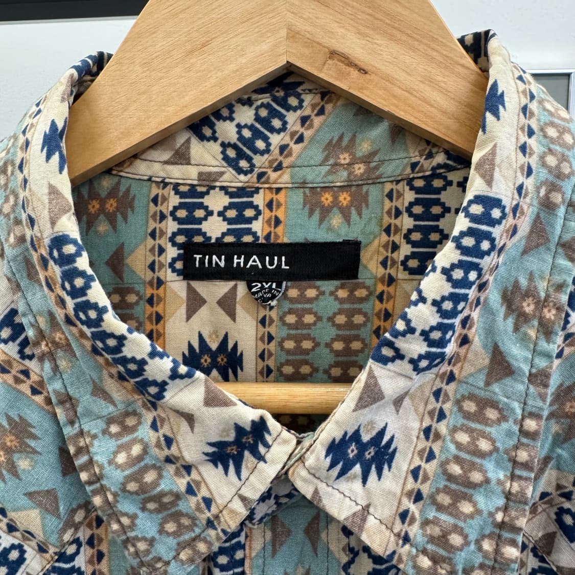 틴홀 에스닉 패턴 웨스턴 셔츠 (2XL)   상품이미지5