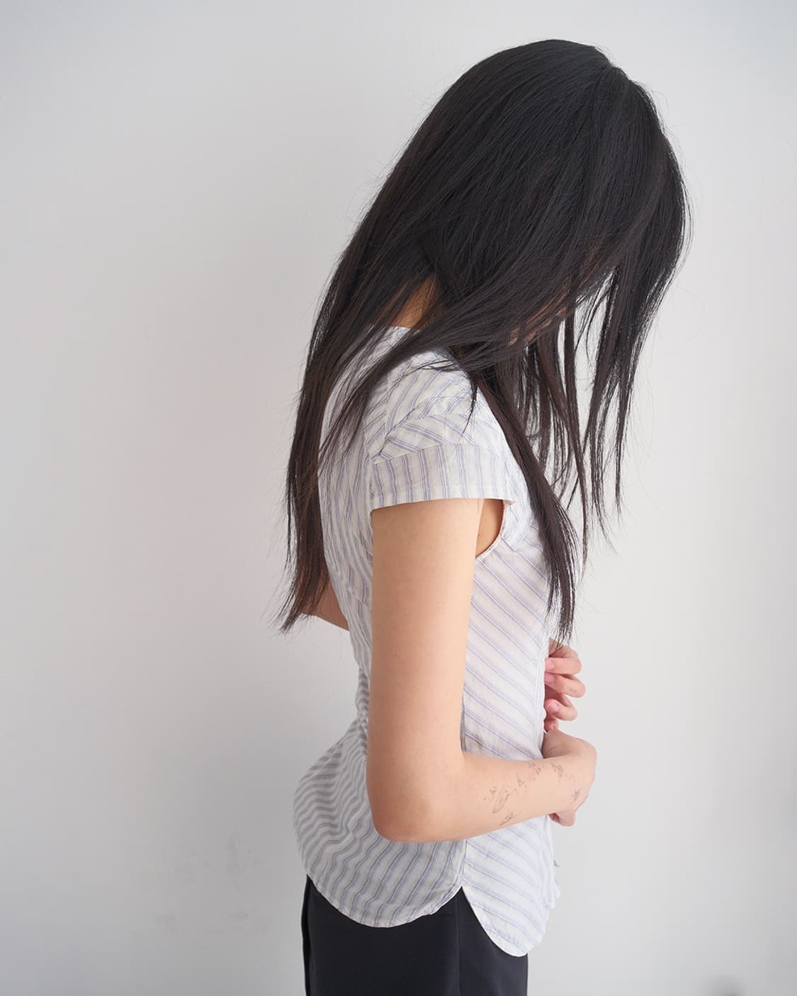 Star Patched Stripe Cap Sleeve Shirt 상품이미지2