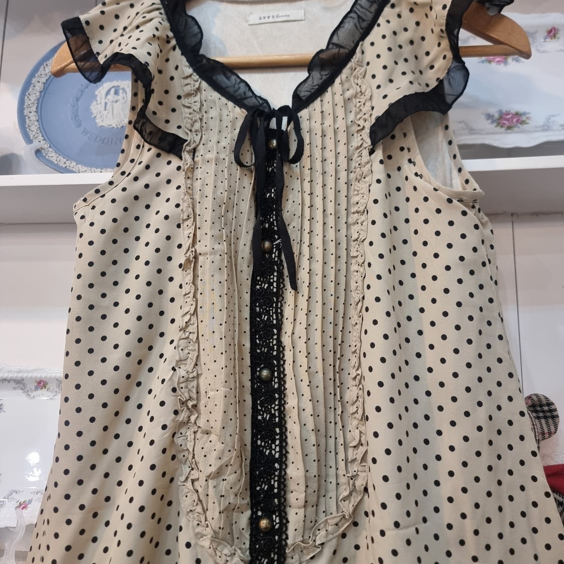 axes femme 도트 레이스 프릴 원피스 상품이미지4