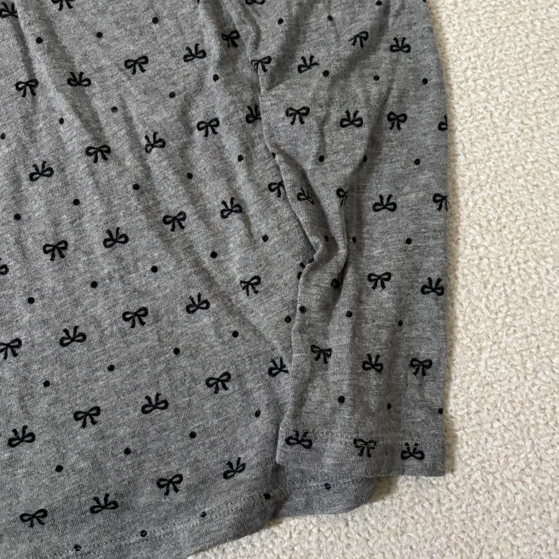 일본빈티지 유니클로 키즈 리본 그레이 딱붙 이너 탑 상품이미지3