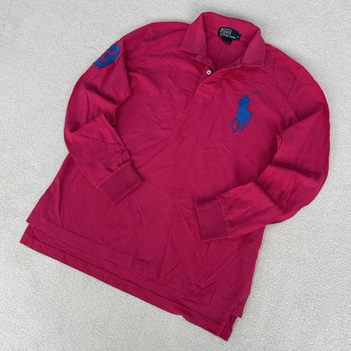 폴로 랄프로렌 핑크색 긴팔 폴로티 s 상품이미지1