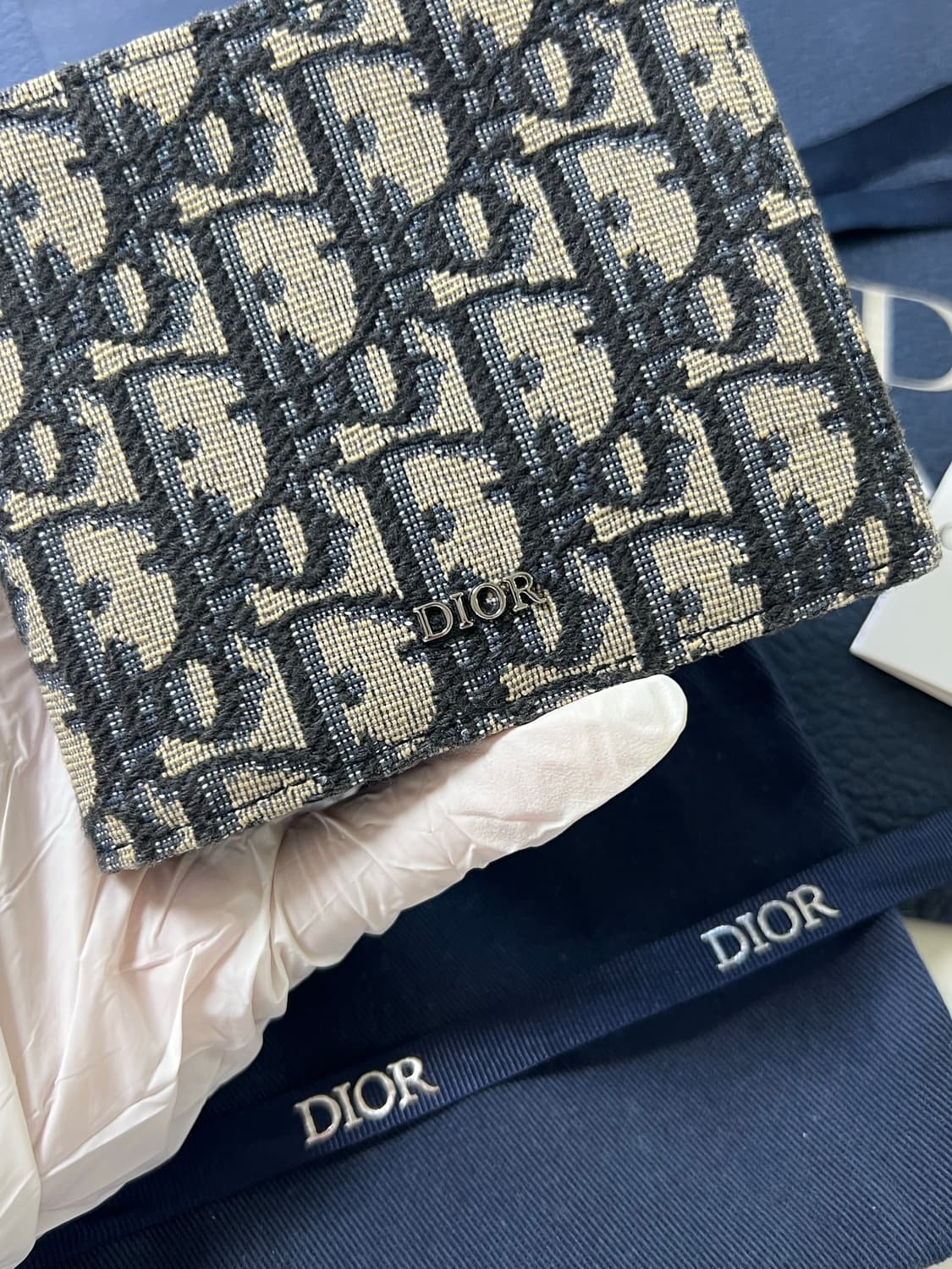 [정품] 디올 오블리크 반지갑 베이지 상품이미지3