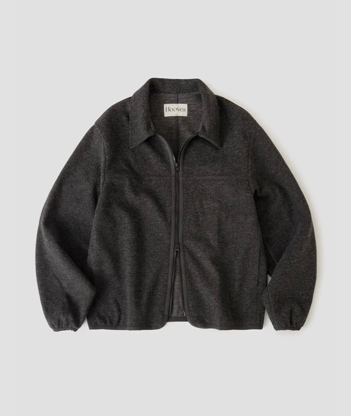 (XL) 후브스 패널 플리스 카라 집업 [차콜] 상품이미지1