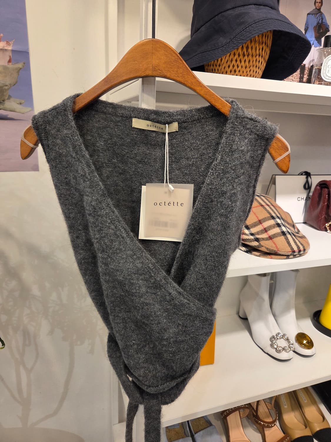 (새상품) octette 오떼뜨 알파카 혼방 울 가디건 베스트 세트 상품이미지6