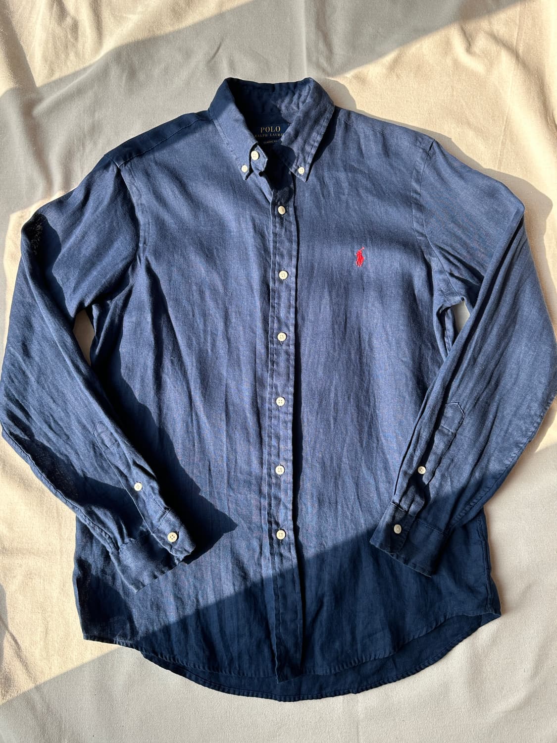 폴로 랄프로렌 네이비 린넨 셔츠 M 상품이미지1
