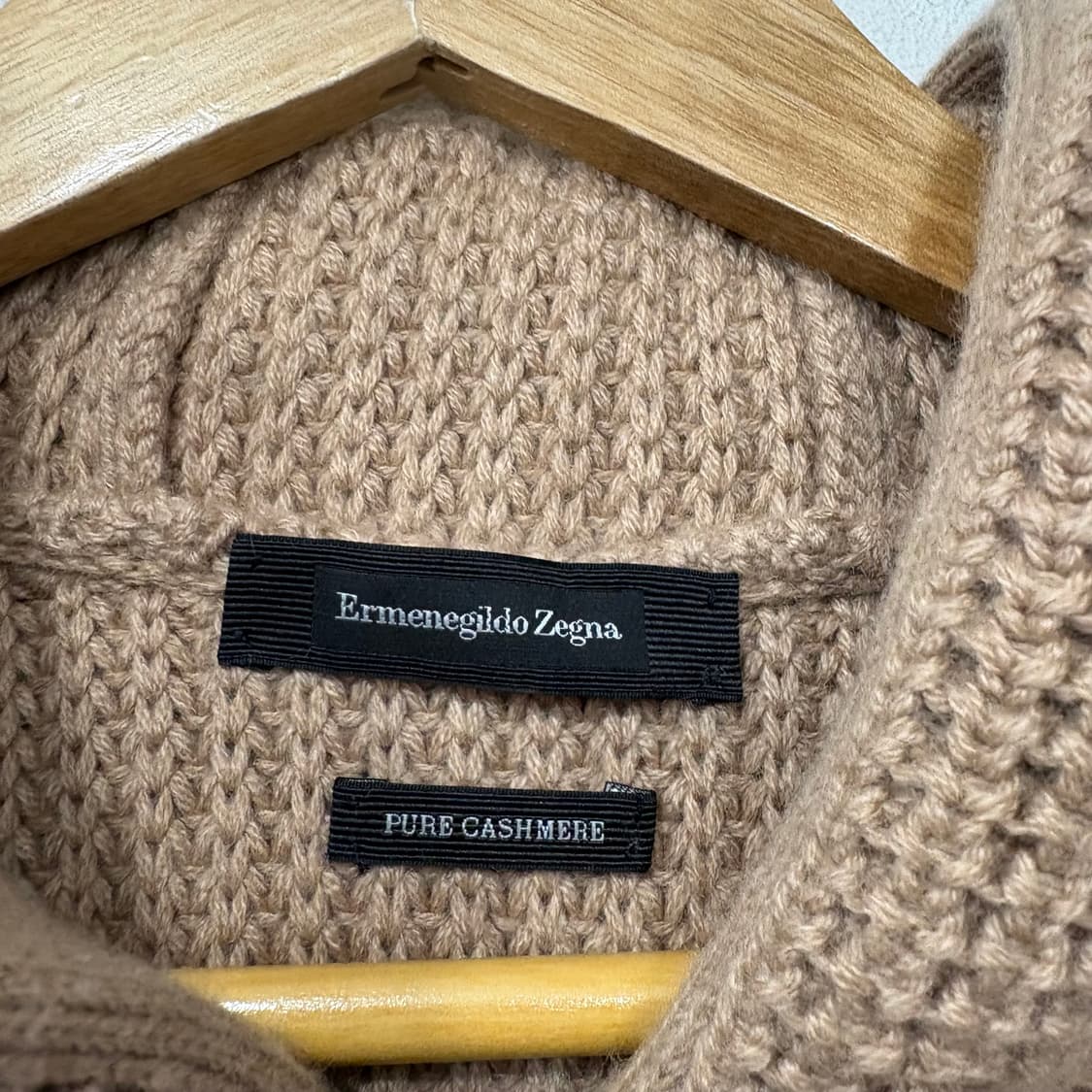 에르메질도제냐 와플 캐시미어 니트 후드집업 상품이미지3