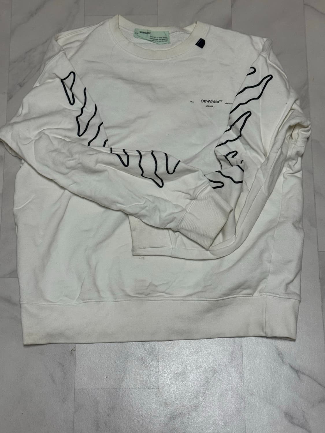 오프화이트 화이트 맨투맨 L 상품이미지1