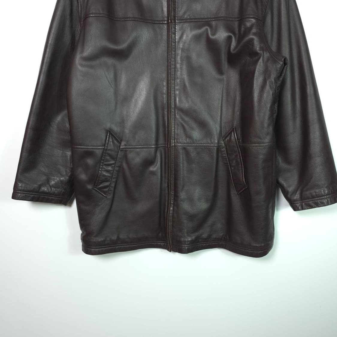 OUTDOOR WEEKEND 남성 브라운 롱 가죽 자켓 XL 상품이미지4