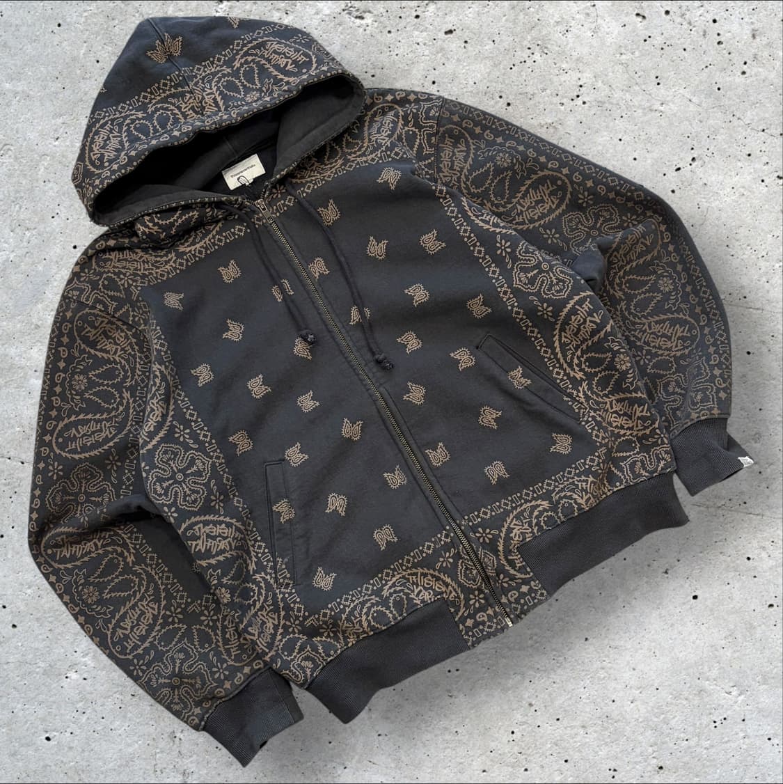 [L] 디스이즈네버댓 페이즐리 후드집업 블랙 C729 상품이미지1