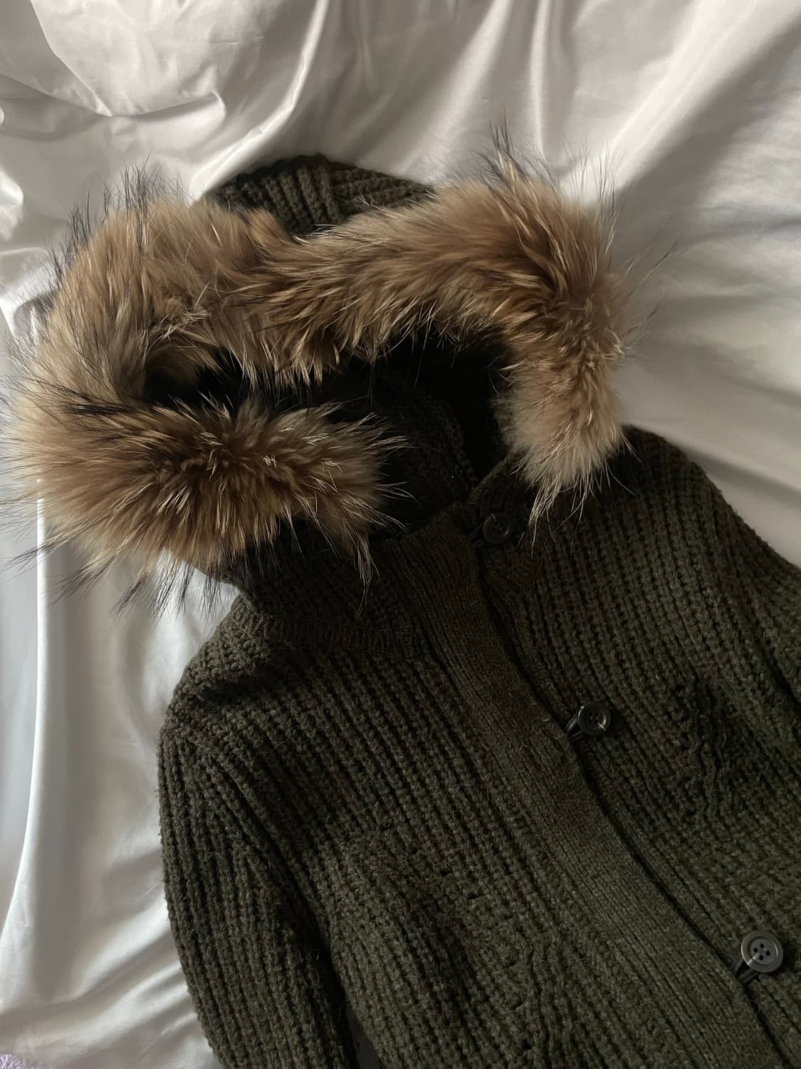 빈티지 y2k 갸루 모리 퍼후드 니트롱집업 상품이미지1