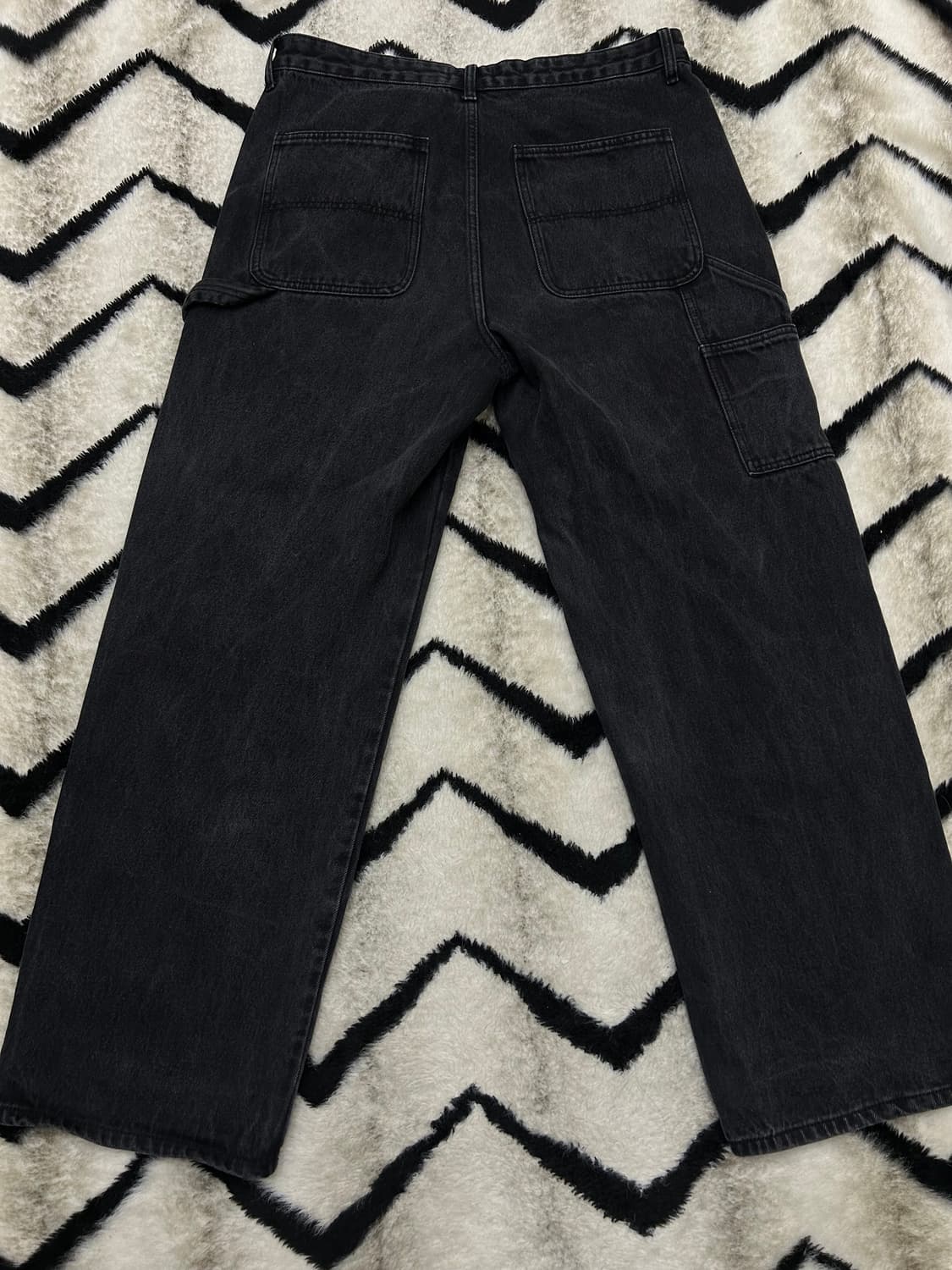 [34]무신사스탠다드 더블니 카펜더 데님 팬츠/워시드블랙 상품이미지2