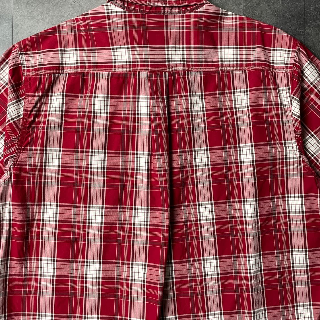 CARHARTT 칼하트 레드 체크 다운버튼 반팔 워크 셔츠 A00987 상품이미지8