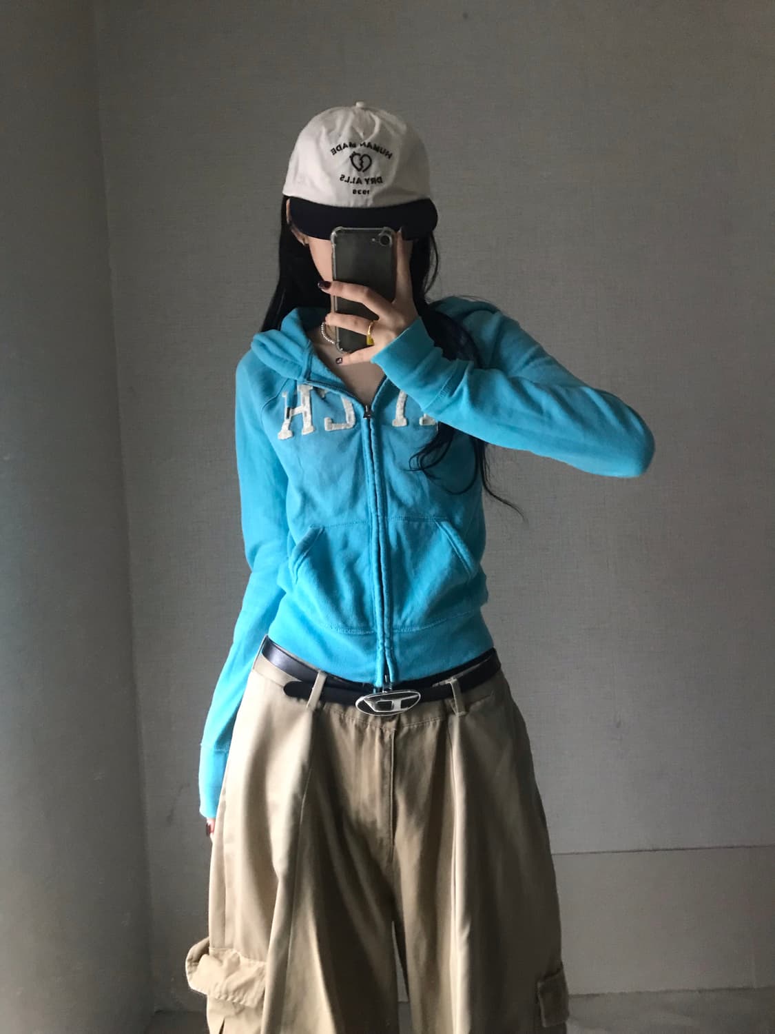 아베크롬비 연하늘 딱붙핏 후드집업 상품이미지1
