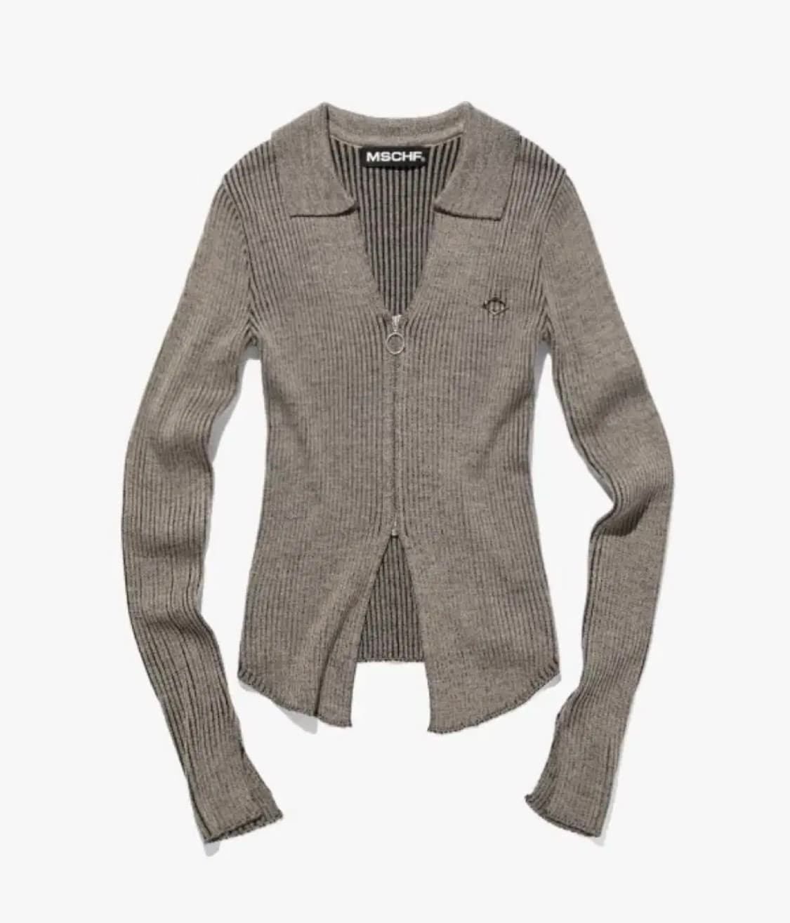 미스치프 니티드 투톤 셔츠 니트 베이지 블랙 상품이미지1