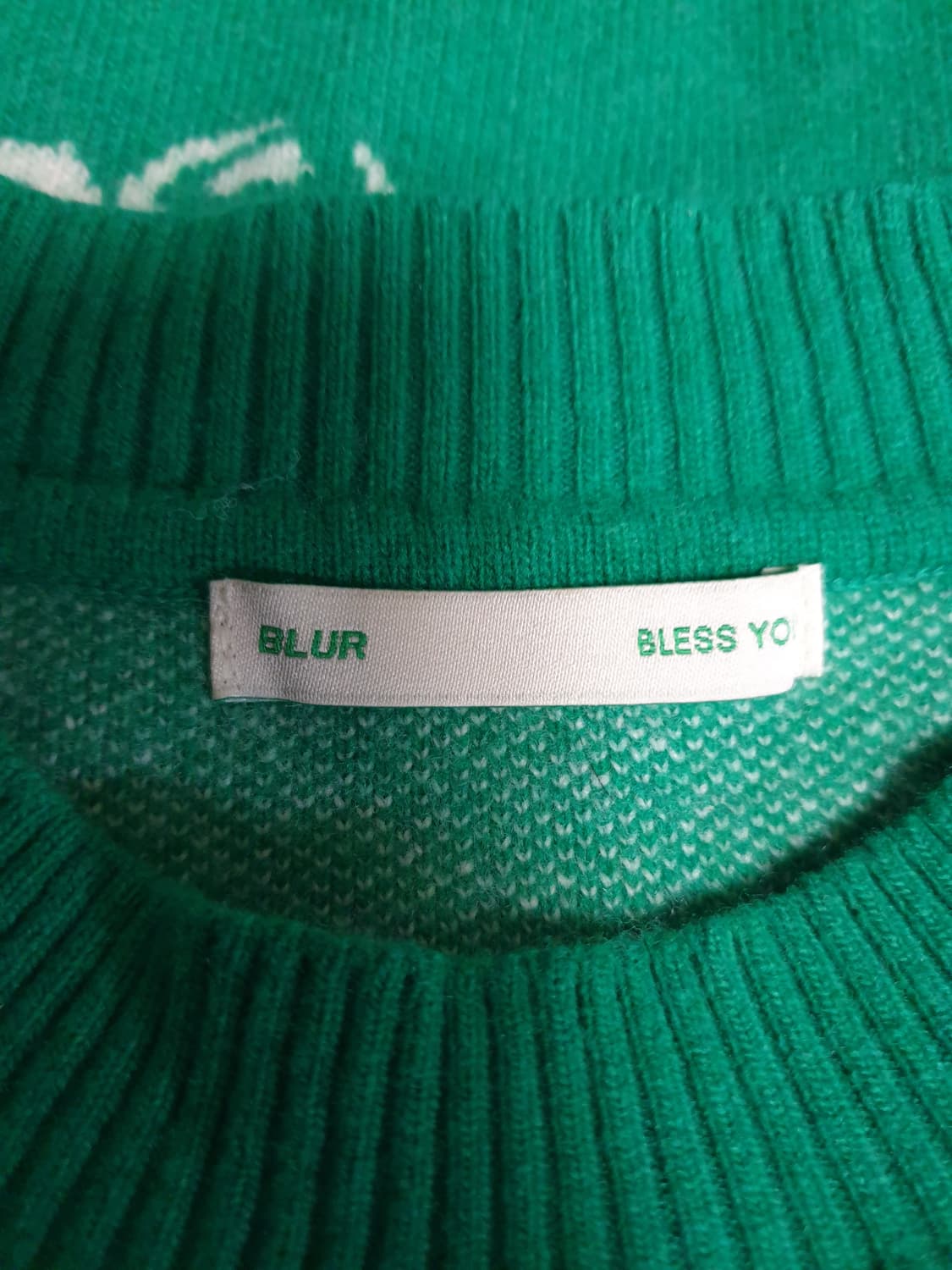 BLUR 1.0 BLESS YOU 라운드넥 니트 그린 (2사이즈) 상품이미지3