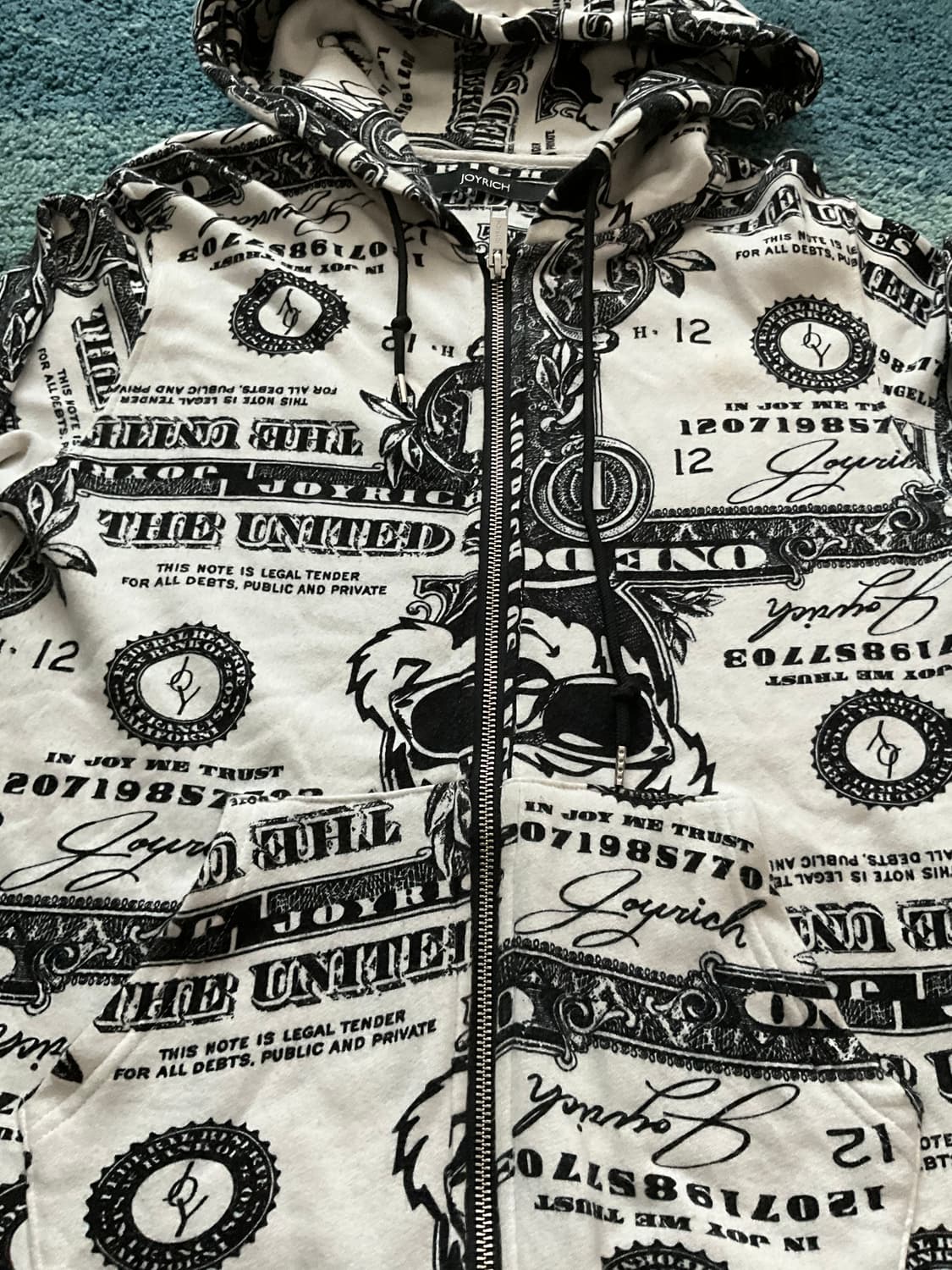 Joyrich Dollar Bill 프린트오버집업 y2k올드스쿨 후드집업 상품이미지5