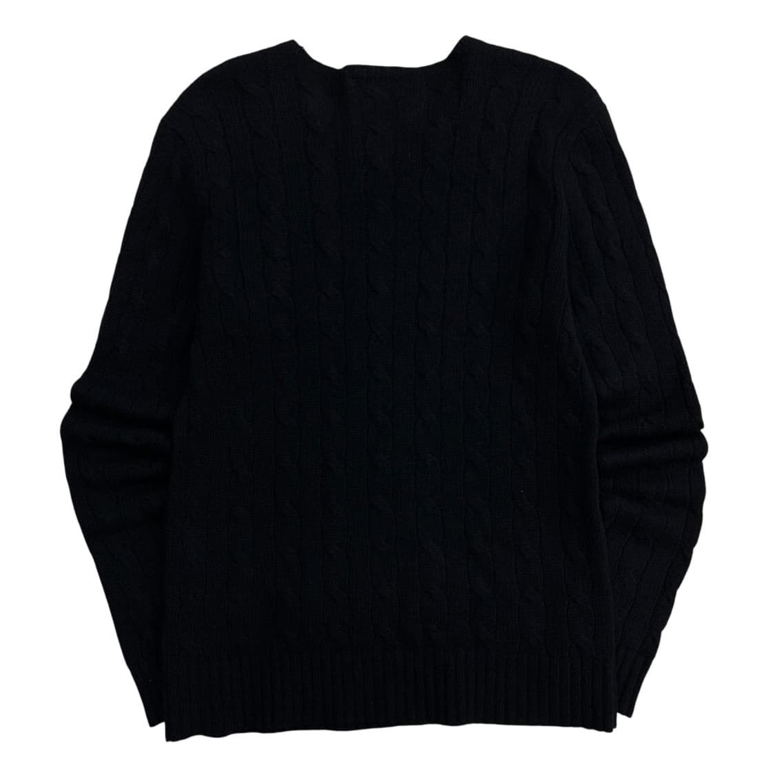 폴로 랄프로렌 화이트포니 블랙 꽈배기 울 니트 S 상품이미지3