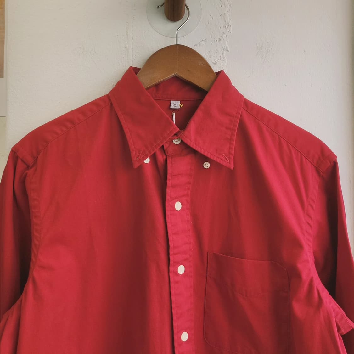 유니클로 레드 코튼 셔츠 상품이미지3